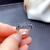 0.2ct Round Simulated London Blue Topaz Half Eternity Band 14k White Gold Plated