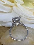 1ct Radiant Cut VVS1D Diamond Solitaire Engagement Ring 14k White Gold Finish