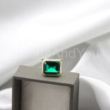 2ct Green Emerald Cut Simulated Bezel Set Pendant Chain 14k Yellow Gold Plated
