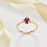 1ct Oval Cut Pink Ruby Engagement Ring Pear Accent Trilogy 14k Rose Gold Finish