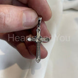 3ct Round Cut Moissanite Holy Cross Knot Pendant 14k White Gold Plated NO CHAIN