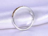 2ct Princess Cut Yellow Citrine Wedding Band Half Eternity 14k White Gold Finish
