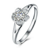 0.6ct Round Cut Diamond Engagement Ring 14k White Gold Finish Floral Solitaire