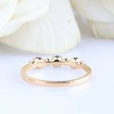 0.3ct Round Cut Blue Sapphire Wedding Band Ring Anniversary 14k Yellow Gold Over