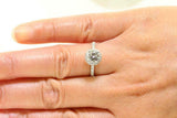 1.5ct Round Diamond Engagement Ring Solitaire 14k White Gold Finish with Accents