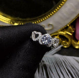 2.2ct Wedding Ring Band Round Cut Diamond Halo Stackable 14k White Gold Finish