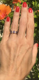 2ct Engagement Ring Oval Purple Amethyst Stylish Stackable 14k Yellow Gold Over