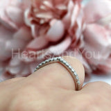 0.45ct Round Cut Moissanite Curved Women Wedding Band 14k White Gold Plated