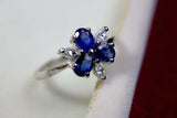 2.3ct Engagement Ring Oval Cut Sapphire Stylish Partywear 14k White Gold Finish