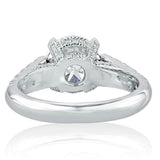 2.9ct Round Cut Diamond Engagement Ring Accents Solitaire 14k White Gold Finish