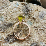 2.2ct Engagement Ring Round Cut Yellow Citrine Solitaire 14k Yellow Gold Finish
