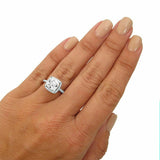3Ct Cushion Cut DVVS1 Diamond Stylish Halo Engagement Ring 14K White Gold Finish