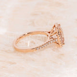 2ct Cushion Cut Simulated Morganite Halo Engagement Ring 14k Yellow Gold Plated
