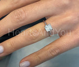 0.25ct Cushion Simulated Diamond Solitaire Engagement Ring 14k White Gold Plated