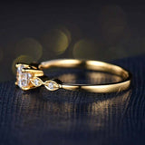 1.6ct Round Cut Diamond Engagement Ring 5 Stone Solitaire 14k Yellow Gold Finish