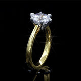 1Ct Round Cut Diamond Classic Proposal Women Solitaire Ring 14K Dual Gold Finish
