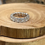 2.2ct Round Cut Moissanite Eternity Stackable Wedding Band 14k White Gold Plated