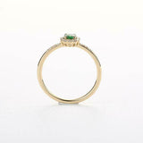 1.5ct Round Cut Green Emerald Diamond Halo Engagement Ring 14k Yellow Gold Over