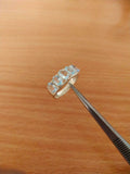 2.6ct Wedding Ring Band Oval Cut Blue Aquamarine Five Stone 14k WhiteGold Finish