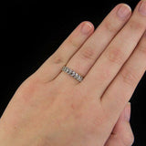 2Ct Round Cut Diamond Milgrain Leaf Stack Wedding Ring Band 14K White Gold Over