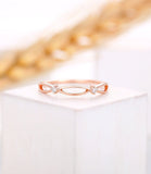 0.1ct Round Cut Moissanite Stacking Anniversary Wedding Band 14k RoseGold Plated