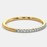 0.2ct Round Cut Moissanite Anniversary Women Wedding Band 14k Yellow Gold Plated