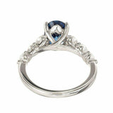 2.3ct Oval Cut Blue Sapphire Engagement Ring Accent Solitaire 14k WhiteGold Over