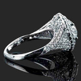 2.5ct Round Cut Diamond Engagement Ring Dual Halo Cocktail 14k White Gold Finish