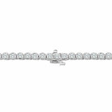 25Ct Round Cut Bezel Setting Diamond Tennis Necklace Solid 14K White Gold Finish