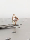 1ct Pear Cut Simulated Morganite Bezel Set Solitaire Ring 14k Yellow Gold Plated