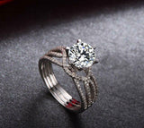 2ct Round Cut Diamond Engagement Ring Open Shank Solitaire 14k White Gold Finish