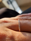 0.25ct Round Cut Moissanite Minimalist Women Wedding Band 14k White Gold Plated