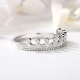 Princess Crown Tiara Engagement Ring 1.2ct Round Cut Diamond 14k White Gold Over