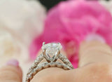 2.3ct Round Cut Diamond Bridal Set Vintage Engagement Ring 14k White Gold Finish