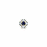 0.4ct Round Blue Sapphire Screw On Nose Pin Ring Piercing 14k Yellow Gold Finish