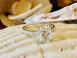 2.2ct Radiant Simulated Diamond Solitaire with Accents Ring 14k WhiteGold Plated