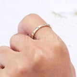 0.3ct Round Cut Moissanite Dainty Flush Set Wedding Band 14K Yellow Gold Plated
