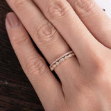 Half Eternity Wedding Bands 1.5ct Round Cut VVS1D Diamond 14k Rose Gold Finish