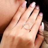 0.5ct Round Cut Moissanite Open Circle Women Engagement Ring 14k RoseGold Plated