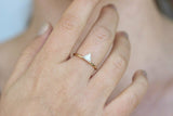 1ct Trillion Cut Diamond Engagement Ring 14k Yellow Gold Over Minimalist Dainty