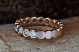 Half Eternity Wedding Ring Band 1ct Round Cut VVS1D Diamond 14k Rose Gold Finish