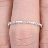 0.5ct Round Cut Moissanite Minimalist Women Wedding Band 14k White Gold Plated
