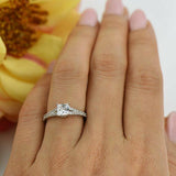 0.5ct Asscher Cut VVS1 Diamond Split Shank Engagement Ring 14k White Gold Finish