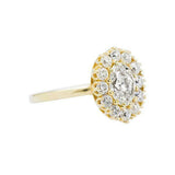 2.8ct Oval Cut Diamond Engagement Ring Vintage Halo Style 14k Yellow Gold Finish