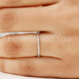 0.5ct Round Cut Moissanite Anniversary Women Wedding Band 14k White Gold Plated