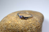 0.2ct Engagement Ring Round Cut Blue Tanzanite Solitaire 14k White Gold Finish