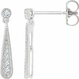 1ct Round Cut VVS1 Diamond Tear Drop Dangle Earrings Women 14k White Gold Finish
