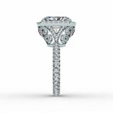 3.6ct Radiant Cut Diamond Accents Halo Women Engagement Ring 14k White Gold Over