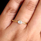 0.2ct Oval Simulated Diamond Bezel Set Engagement Ring 14k Yellow Gold Plated