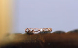 Eternity Stackable Wedding Ring Band 1ct Marquise Cut Diamond 14k Rose Gold Over